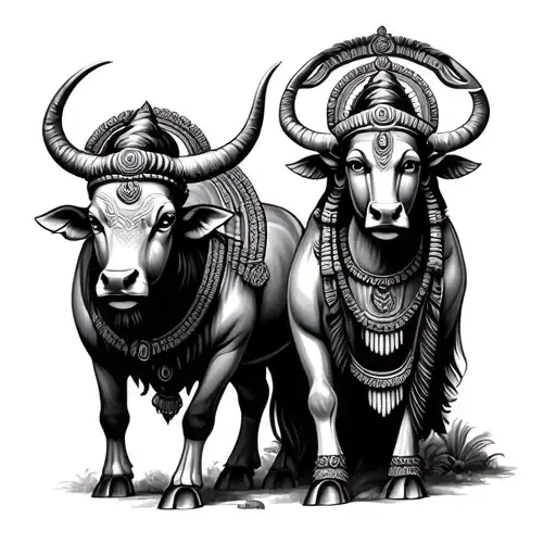 god shri ram and Taurus bull tattoo design idea