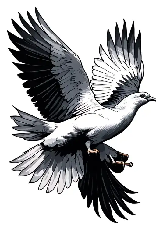 dove flying tattoo design idea