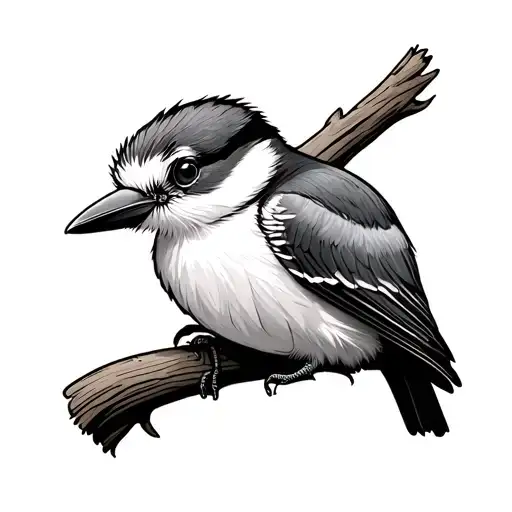kookaburra looking back tattoo design idea