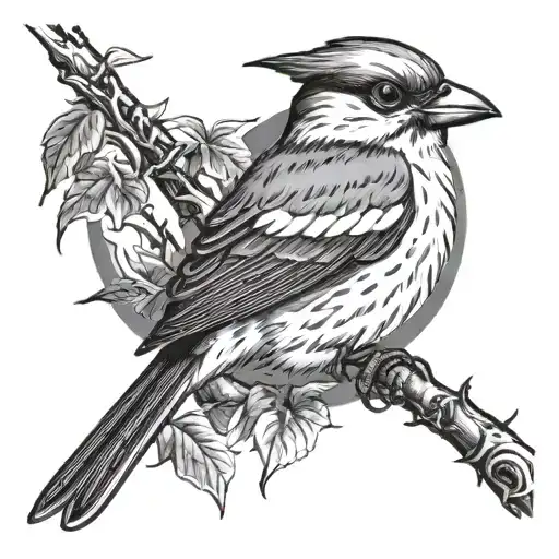shrike hunting tattoo design idea