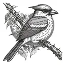 shrike hunting tattoo design idea