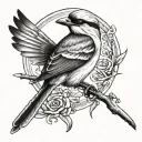 shrike hunting tattoo design idea