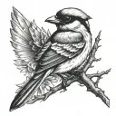shrike hunting tattoo design idea