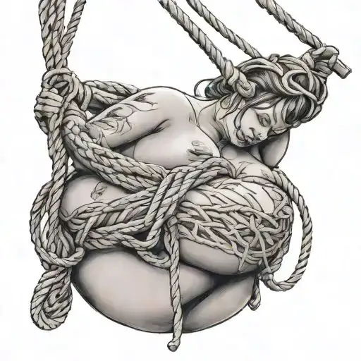 bbw tyed with ropes shibari style tattoo tattoo design idea