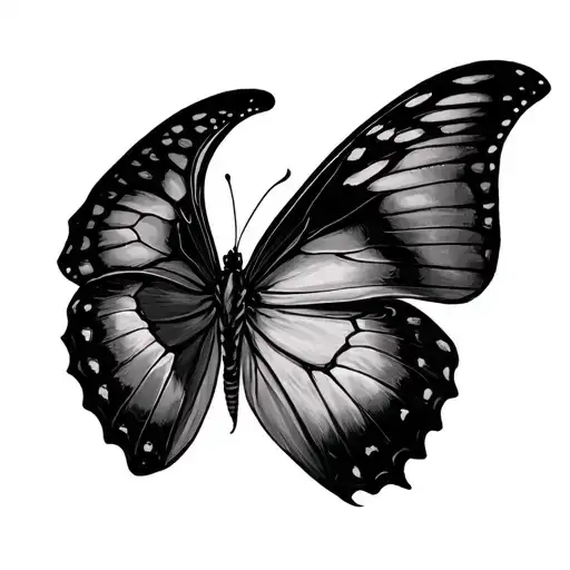half butterfly half "to be or not to be" tattoo design idea