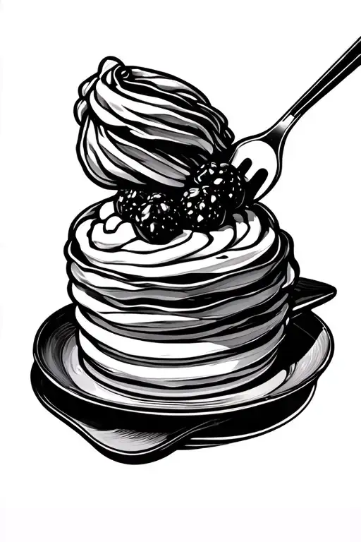 cooks hand plate a dessert with a tweezers tattoo design idea