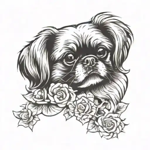 My daughter, my Pekingese dog, passed away today, I'm sad. tattoo design idea