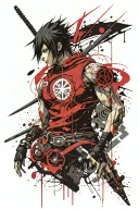 SASUKE RINIGAN ON KUNAI tattoo design idea