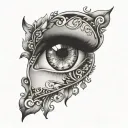 Gypsy eye diamond tattoo design idea