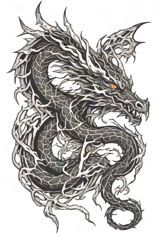 Dragon Made Of Lightning Bolts  tattoo design idea