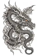 Dragon Made Of Lightning Bolts  tattoo design idea