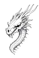 dragon skull tattoo design idea
