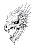 dragon skull tattoo design idea