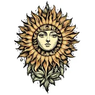 sun shining brightly tattoo design idea