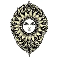 sun shining brightly tattoo design idea