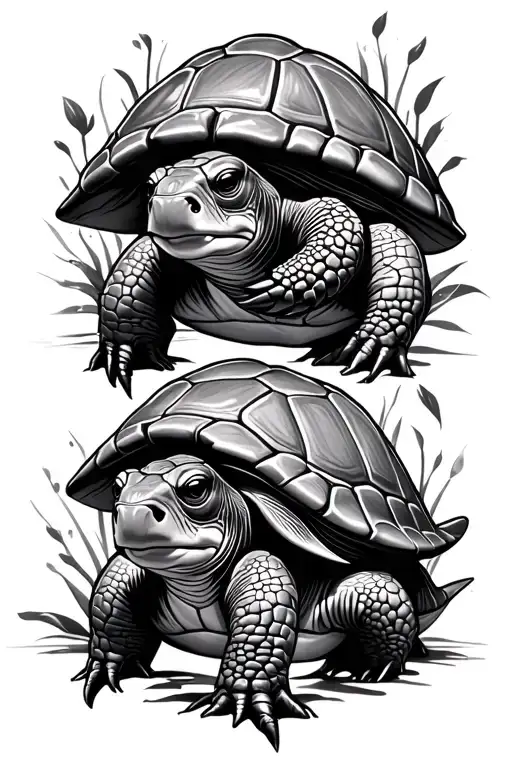 three Turtles all the way tattoo design idea