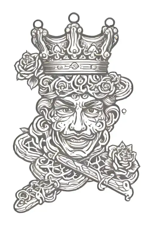 Breakfast waffle with dimples and prince crown  tattoo design idea