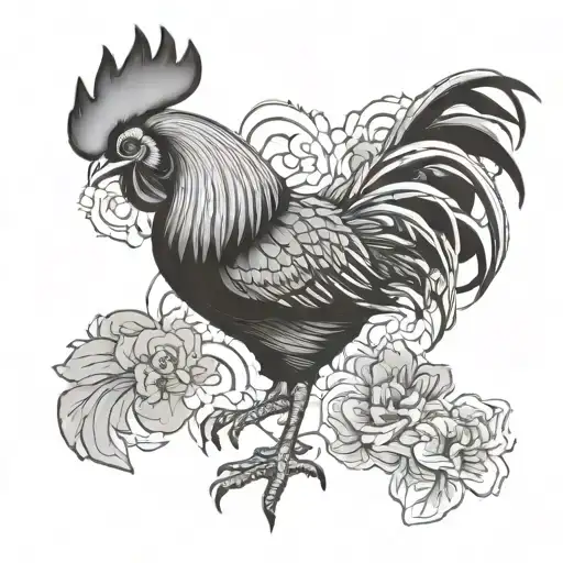 vietnamese rooster tattoo design idea