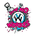 vw no worries logo incorporated into the design tattoo design idea