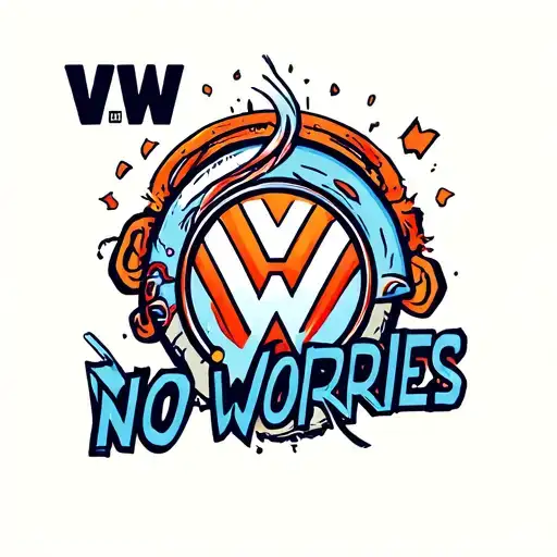 vw no worries logo incorporated into the design tattoo design idea