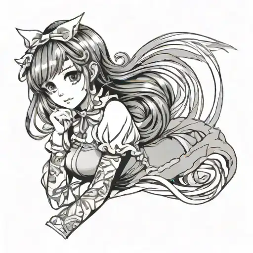hentai maid girl tattoo design idea