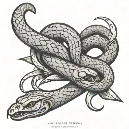 Dagger Snake tattoo design idea