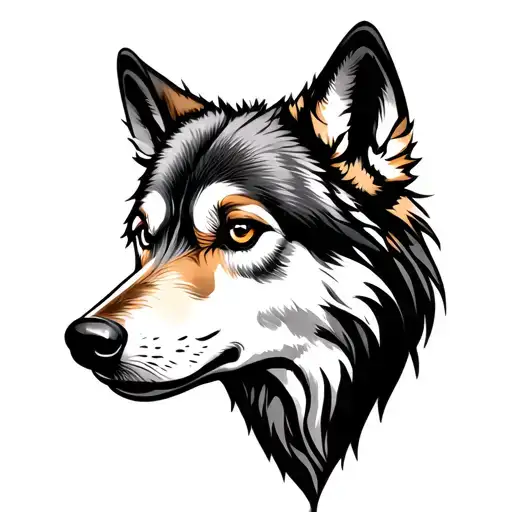 Turkish Wolf tattoo design idea