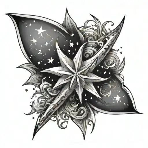 sting raywith stars forming tattoo design idea