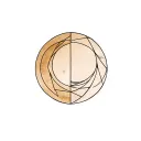 fine line geometric sketch style stipple linework moon tattoo design idea