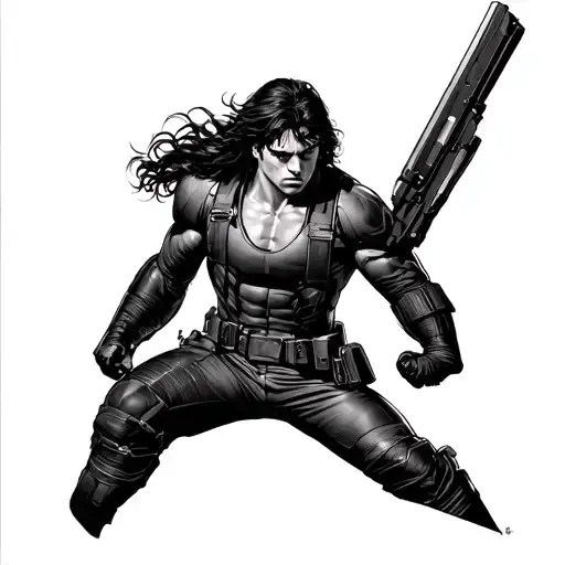 Bucky Barnes Winter Soldier tattoo design idea