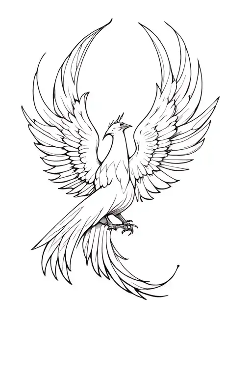 phoenix fine line art tattoo tattoo design idea