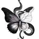 half snake half butterfly minimalist tattoo tattoo design idea