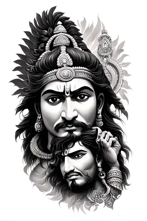 mahadev and hanuman tattoo tattoo design idea