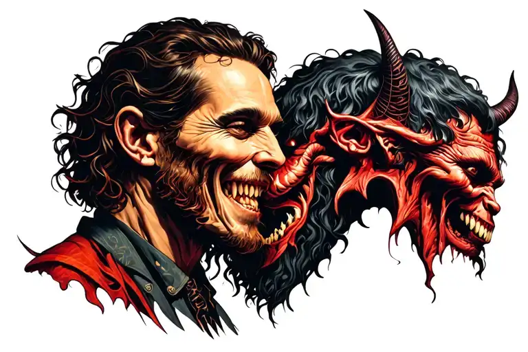 tatto design of the song the devil went down to GA with both Charlie and the devil tattoo design idea