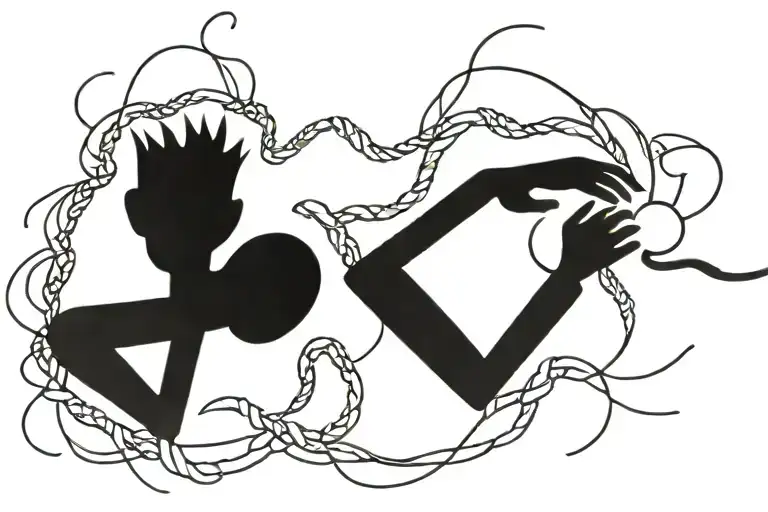 the sun's rays are braided into braids tattoo design idea