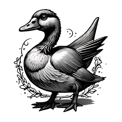 Harry Potter themed silly goose wizard tattoo design idea