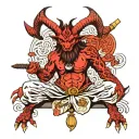 Baphomet sitting tattoo design idea