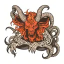 Baphomet sitting tattoo design idea