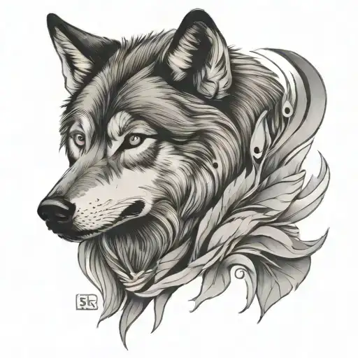 spirit animal wolf tattoo design idea