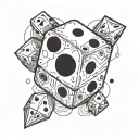 a dice show number 2 tattoo design idea