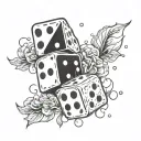 a dice show number 2 tattoo design idea