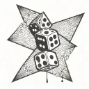 a dice show number 2 tattoo design idea