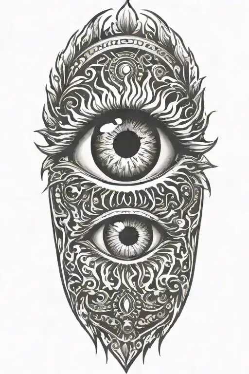 eye and fire,sun. florida tattoo design idea