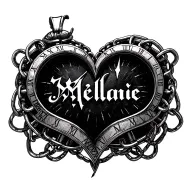 "Mélanie" clock heart chains tattoo design idea