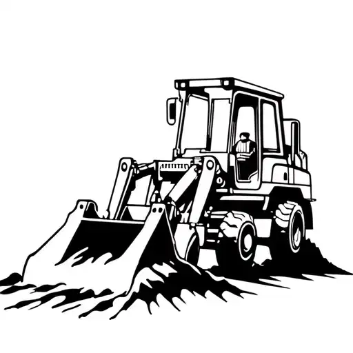 bulldozer pushing dirt tattoo design idea