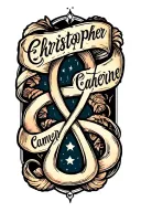 "Christopher Catherine Cameron " infinity symbol tattoo design idea