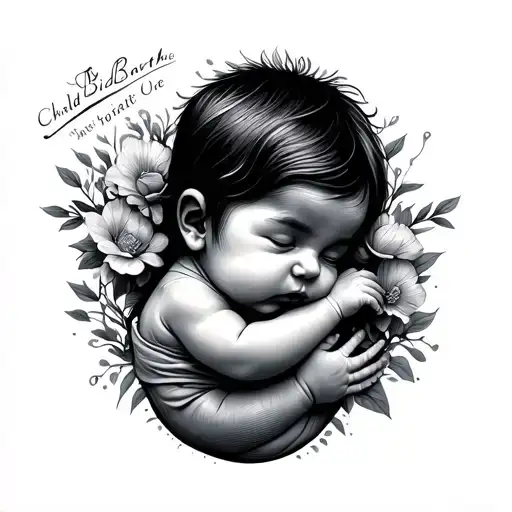 Child Birth Date tattoo design idea