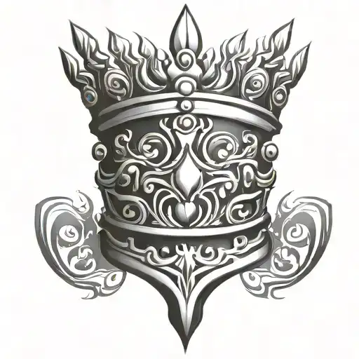 tribal king crown tattoo design idea