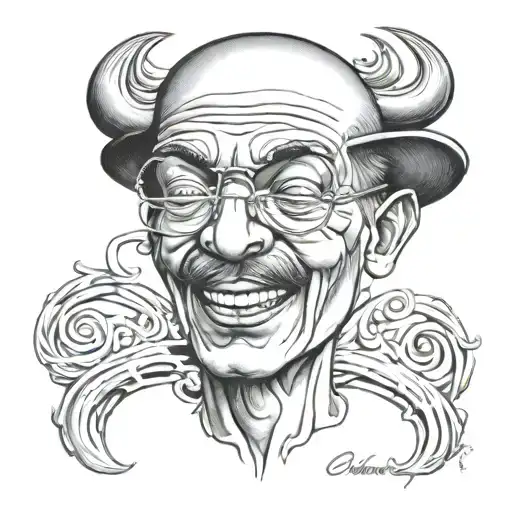 Omerta Jerry with closed eyes tattoo design idea