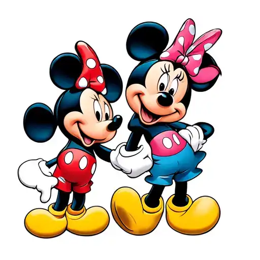 Mickey and minnie mouse tattoo design idea